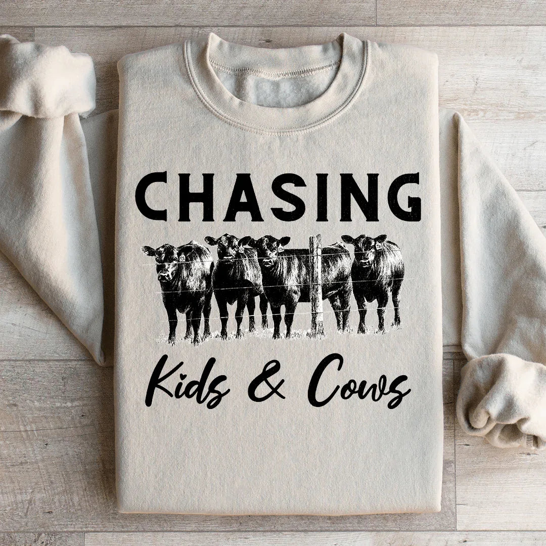 Chasing Kids & Cows Sweatshirt - WonderingCloth
