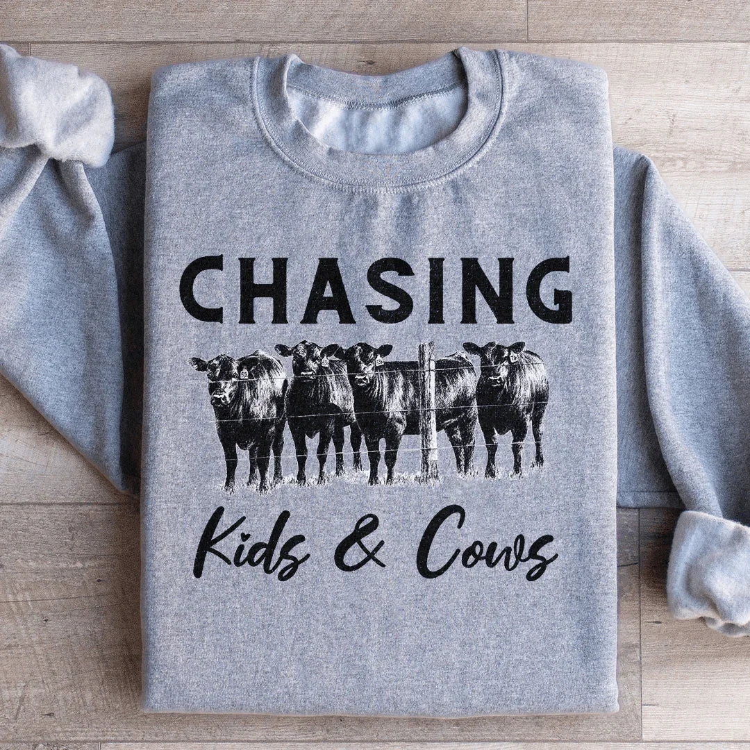 Chasing Kids & Cows Sweatshirt - WonderingCloth