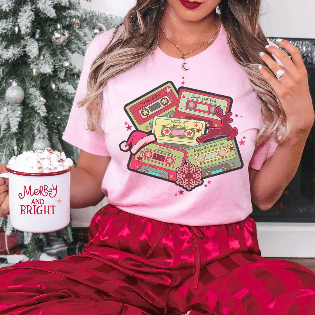 Christmas Cassettes Tee - WonderingCloth