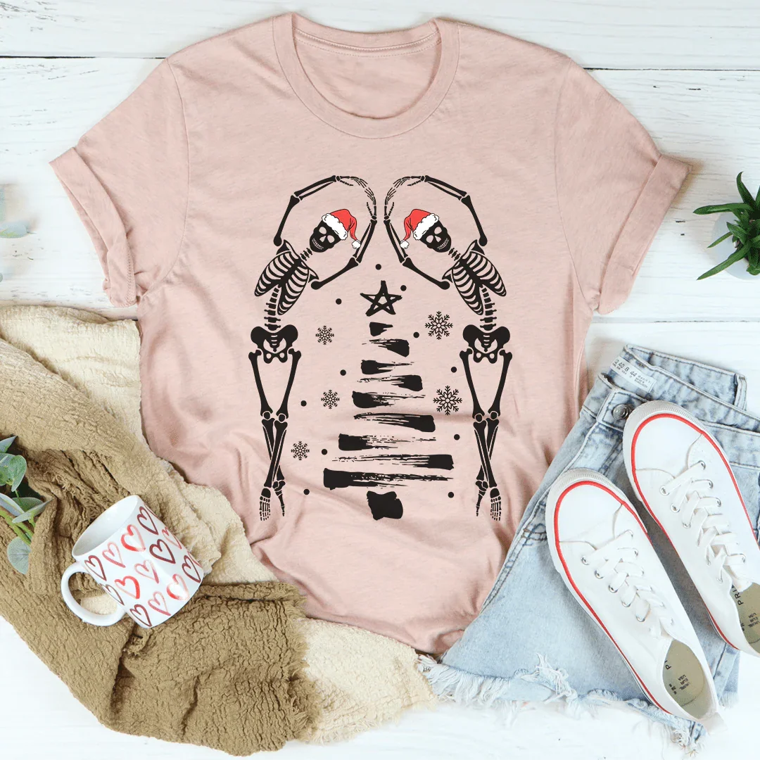 Christmas Tree Skeletons Tee - WonderingCloth