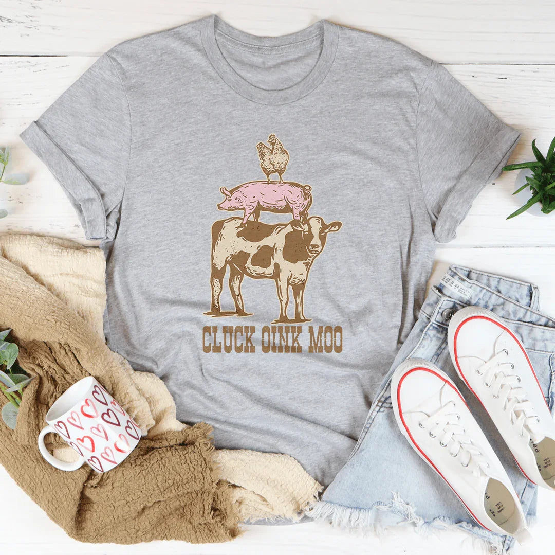 Cluck Oink Moo Tee - WonderingCloth