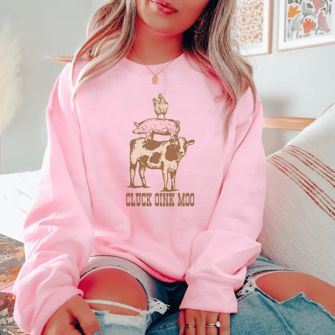 Cluck Oink Moo Tee - WonderingCloth