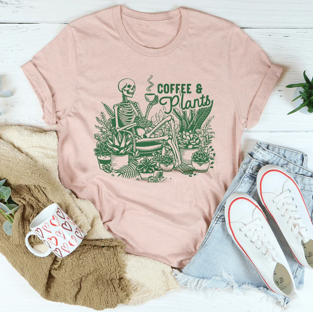 Coffee And Plants Tee - WonderingCloth