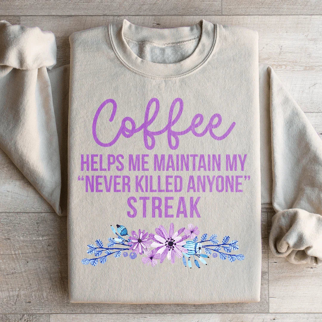 Coffee Helps Me Sweatshirt - WonderingCloth