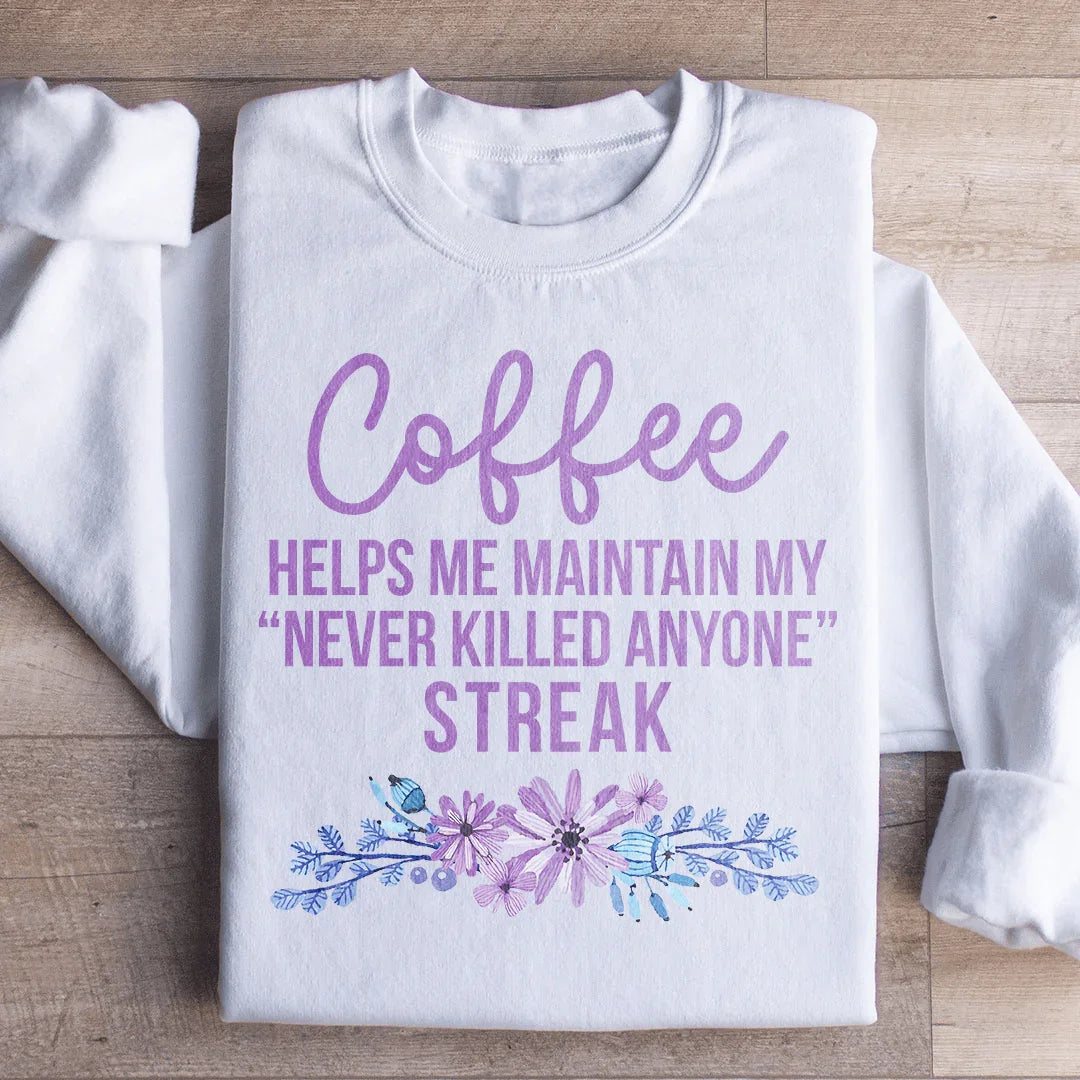 Coffee Helps Me Sweatshirt - WonderingCloth