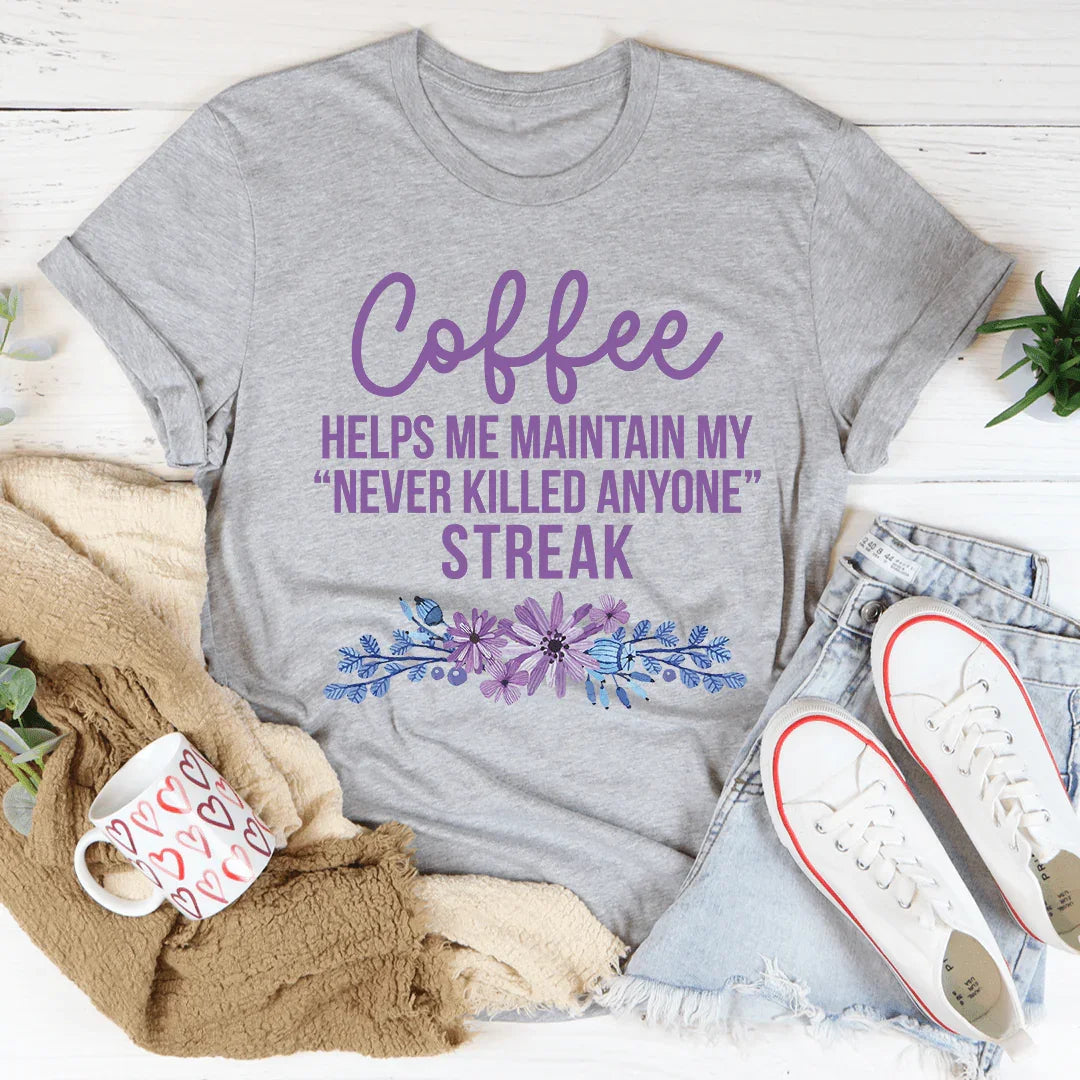 Coffee Helps Me Tee - WonderingCloth