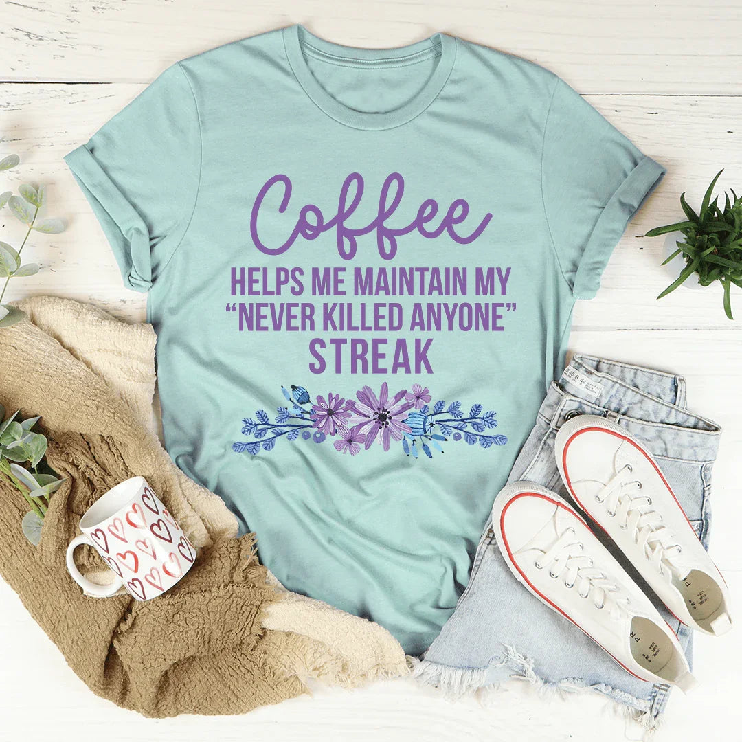 Coffee Helps Me Tee - WonderingCloth