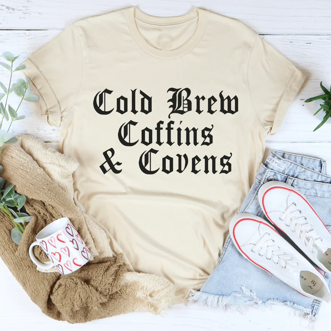 Cold Brew Coffins & Covens Tee - WonderingCloth