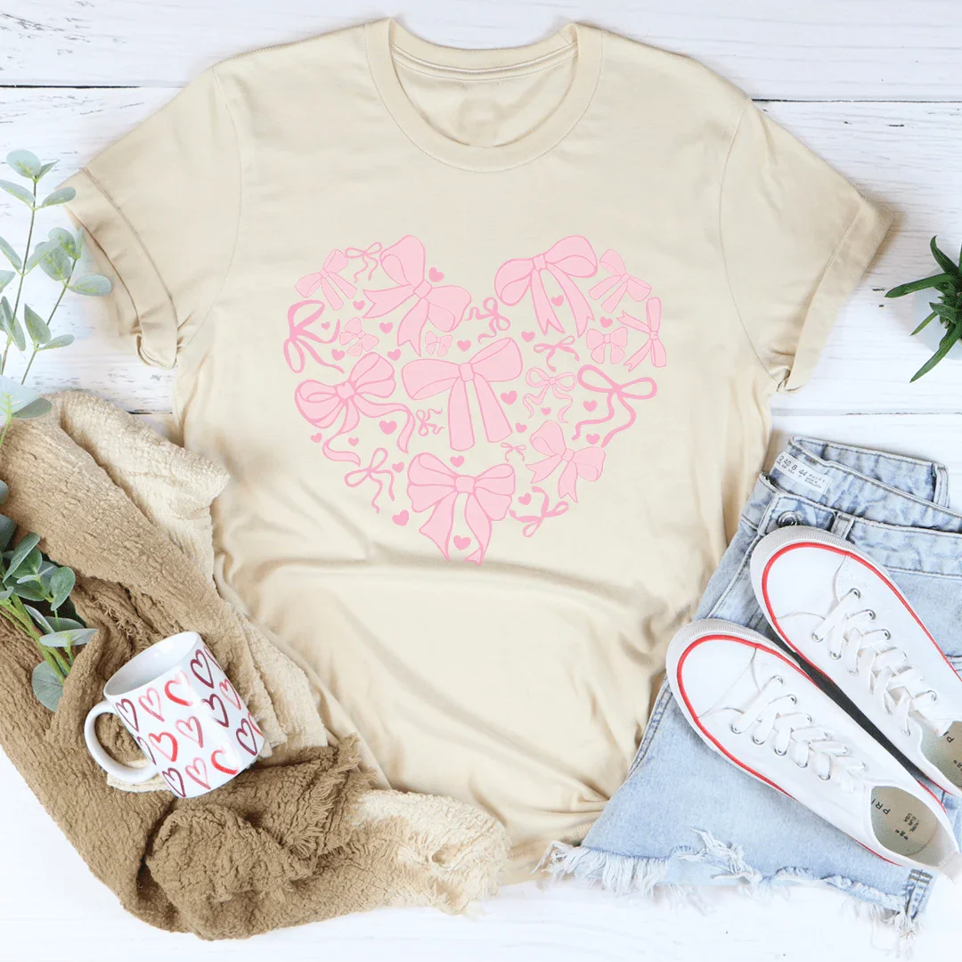 Coquette Bow Heart Tee - WonderingCloth