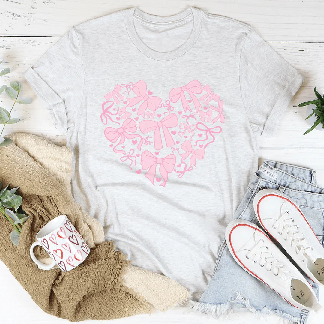 Coquette Bow Heart Tee - WonderingCloth