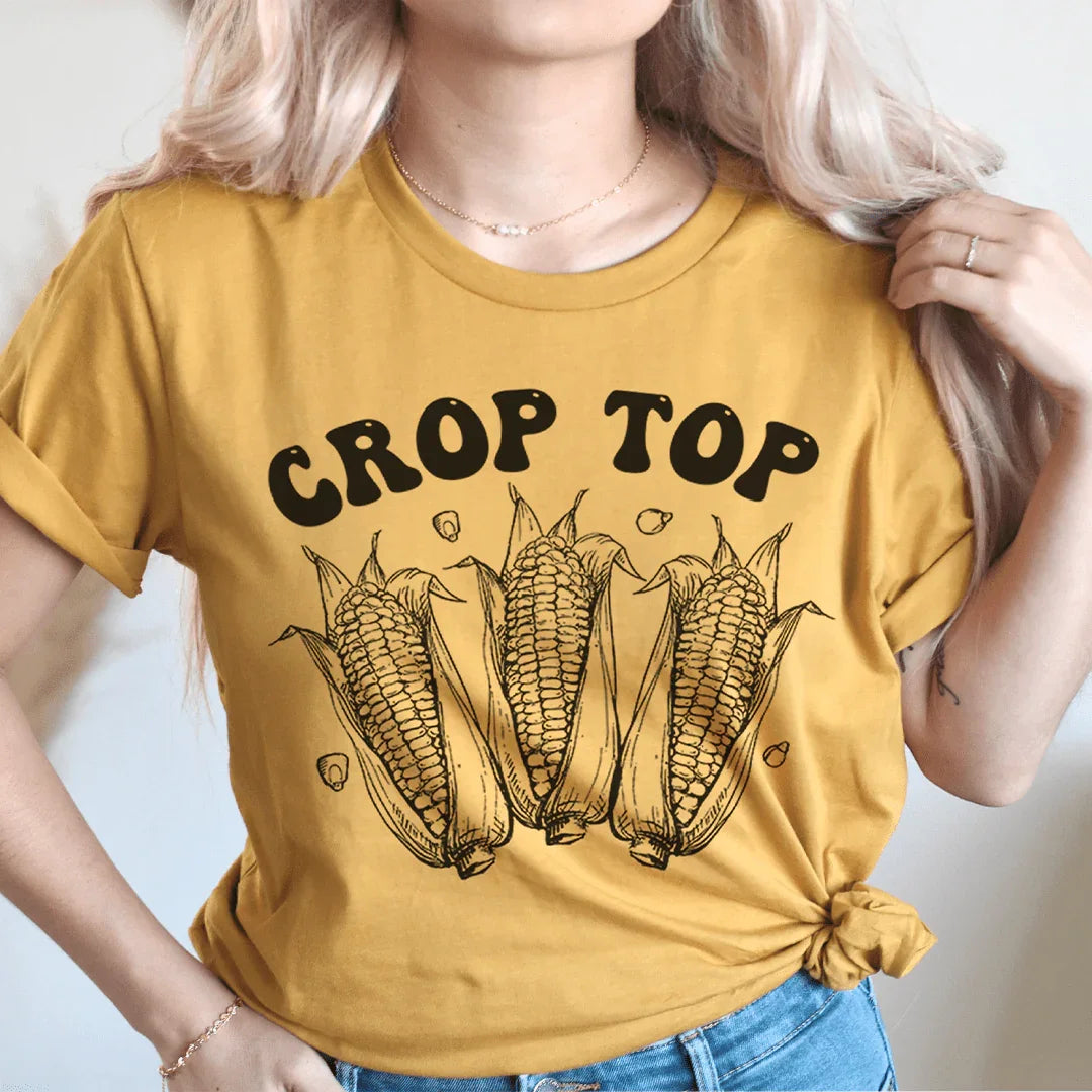 Corn Crop Top Tee - WonderingCloth