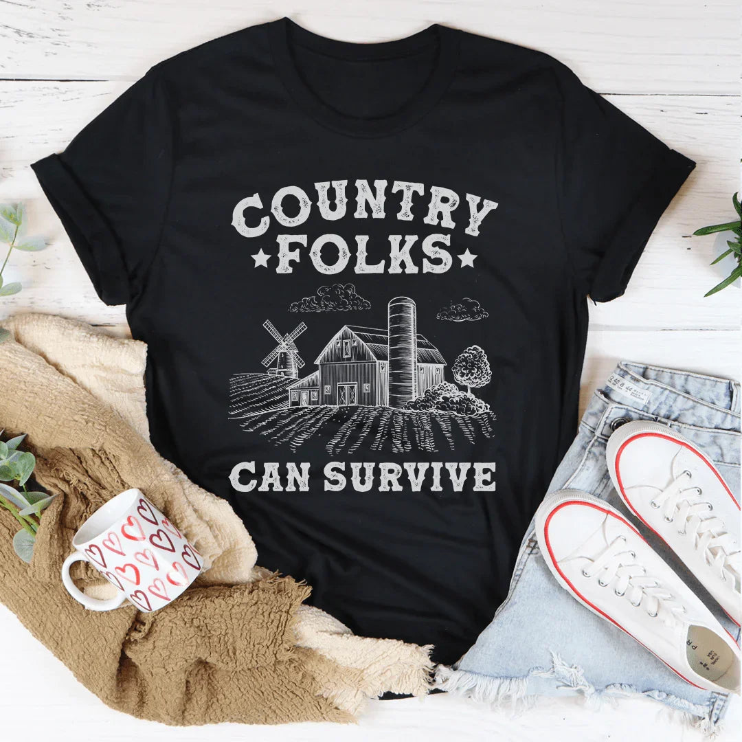 Country Folks Can Survive Tee - WonderingCloth