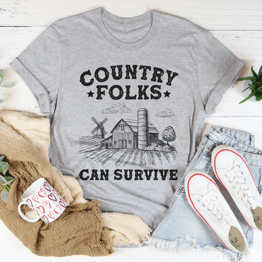 Country Folks Can Survive Tee - WonderingCloth