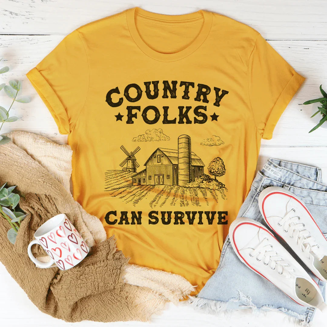 Country Folks Can Survive Tee - WonderingCloth