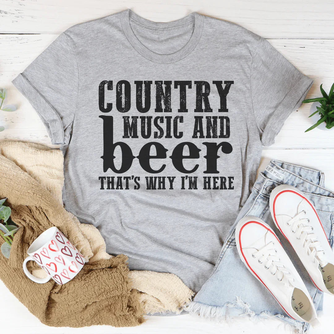 Country Music & Beer Tee - WonderingCloth