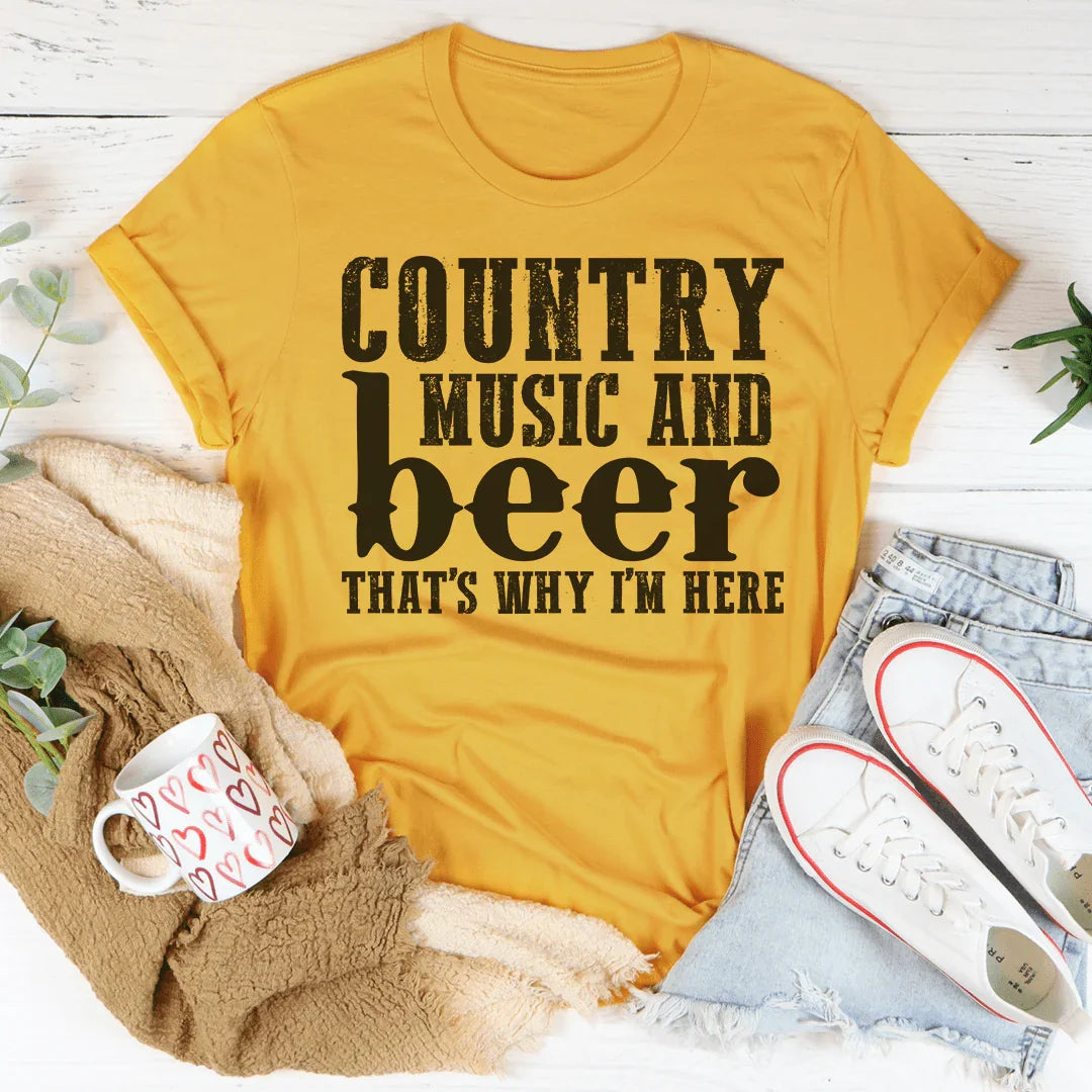 Country Music & Beer Tee - WonderingCloth