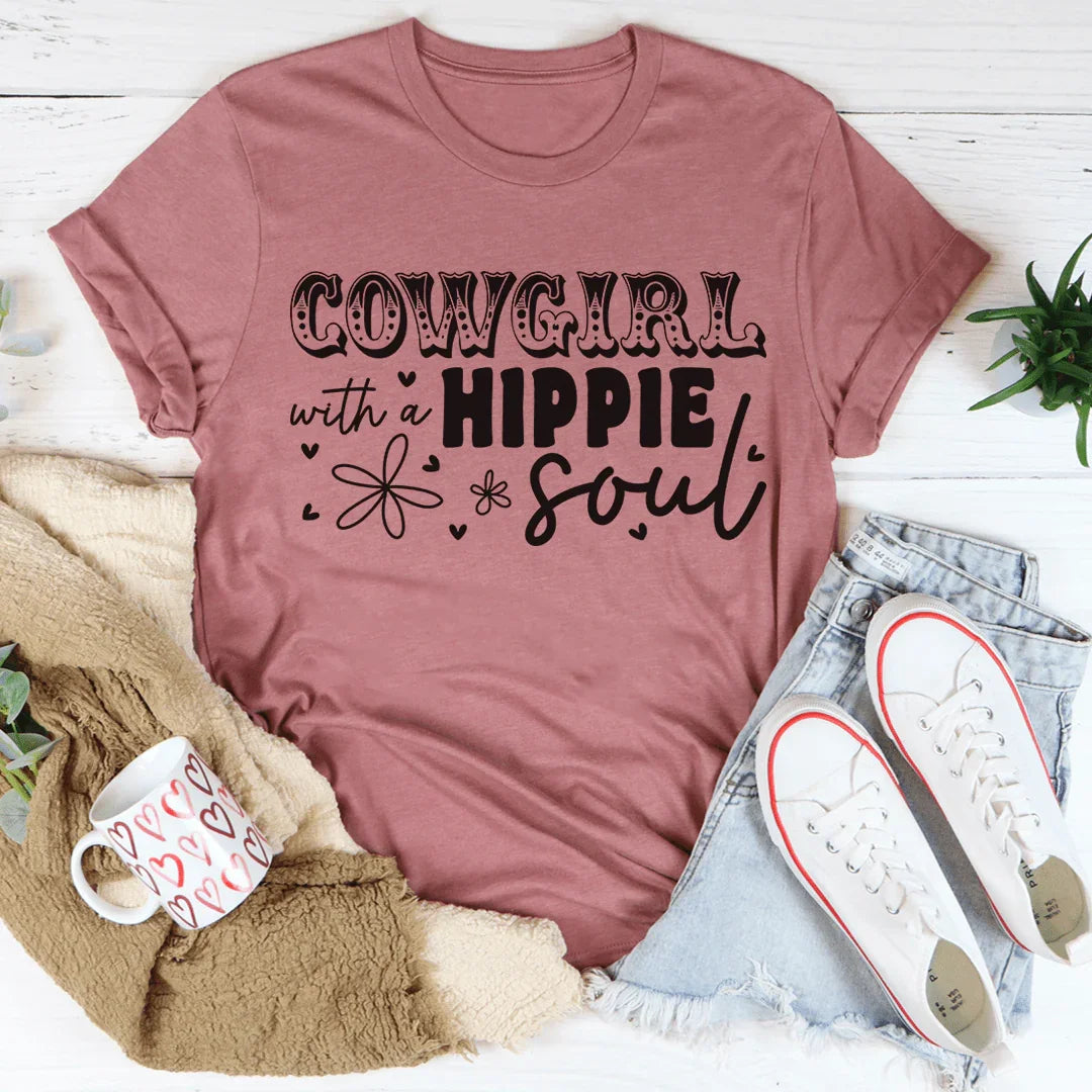 Cowgirl With Hippie Soul Tee - WonderingCloth