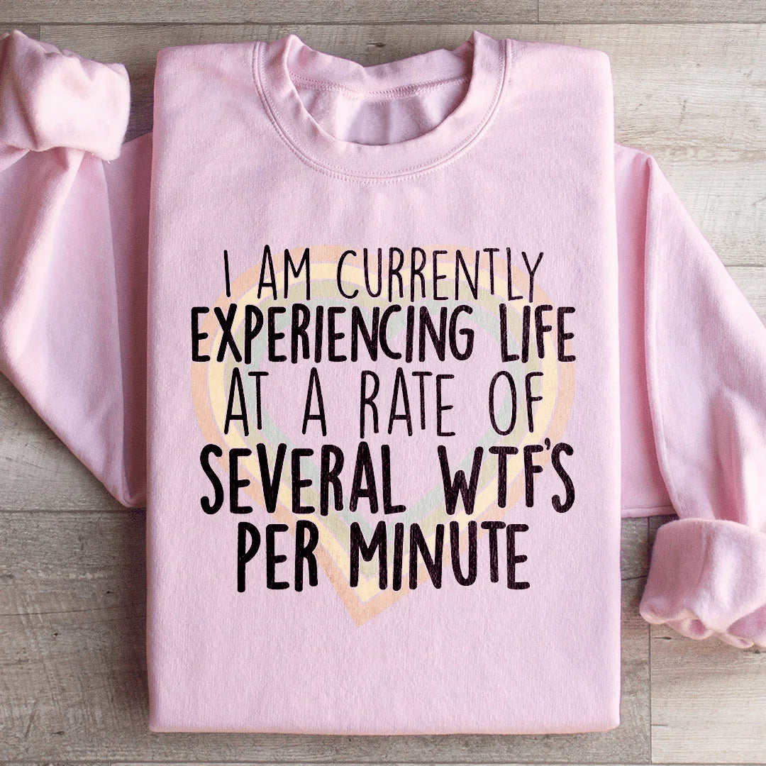 Currently Experiencing Life At A Rate Of Several Wtf's Per Minute Sweatshirt - WonderingCloth