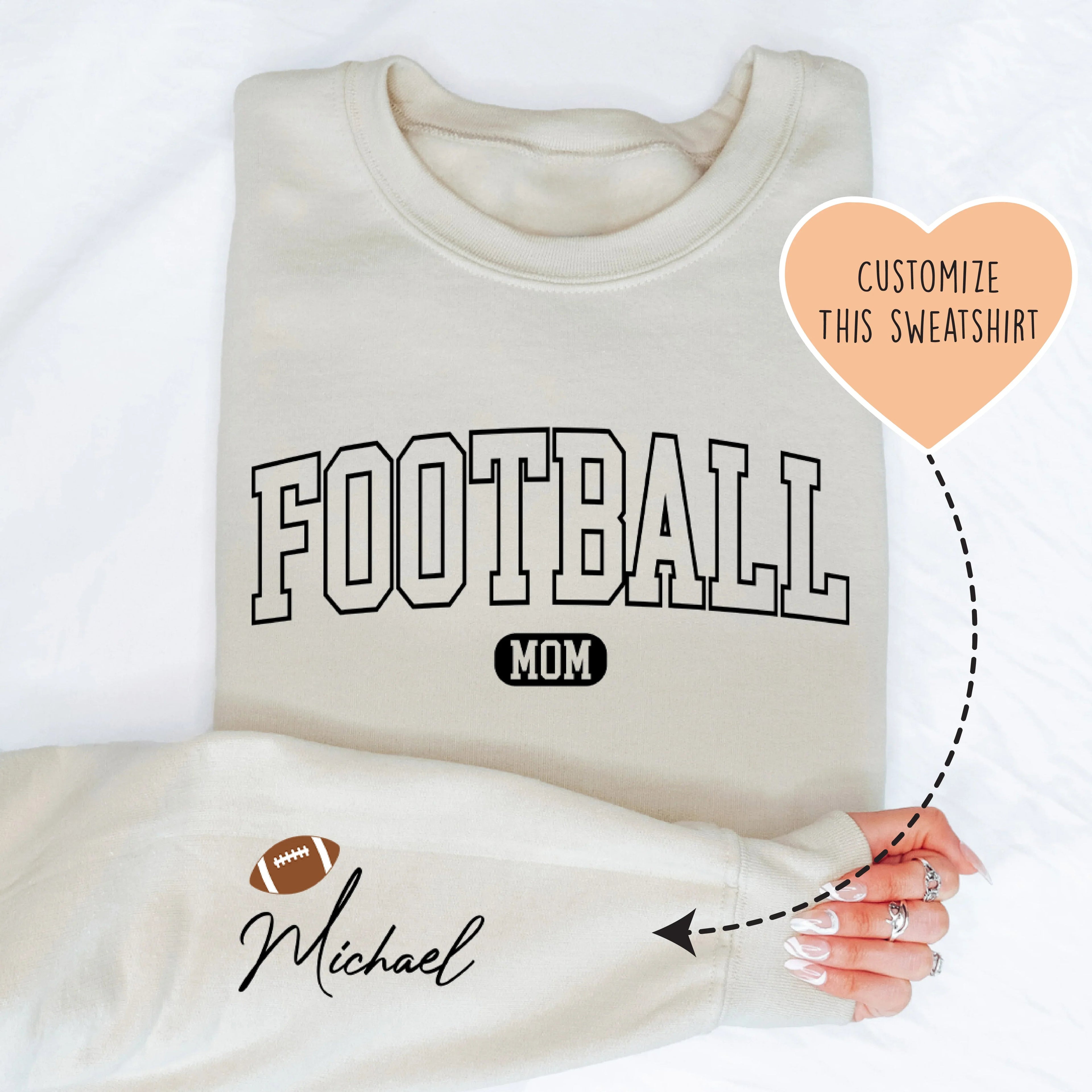 Custom Football Mom Sweatshirt - WonderingCloth