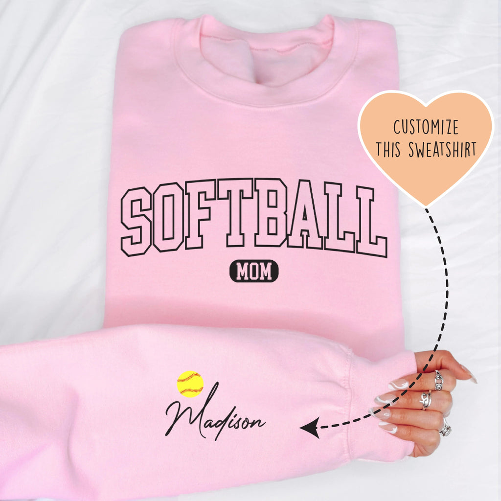Custom Softball Mom Sweatshirt - WonderingCloth
