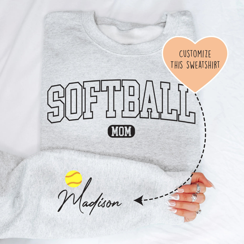 Custom Softball Mom Sweatshirt - WonderingCloth