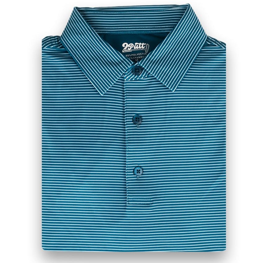 Dark Blue Stripe Men's Polo - WonderingCloth