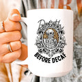 Death Before Decaf Ceramic Mug 15 oz - WonderingCloth