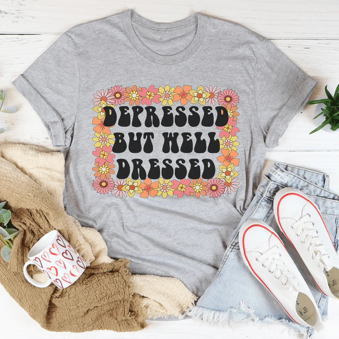 Depressed But Well Dressed Tee - WonderingCloth
