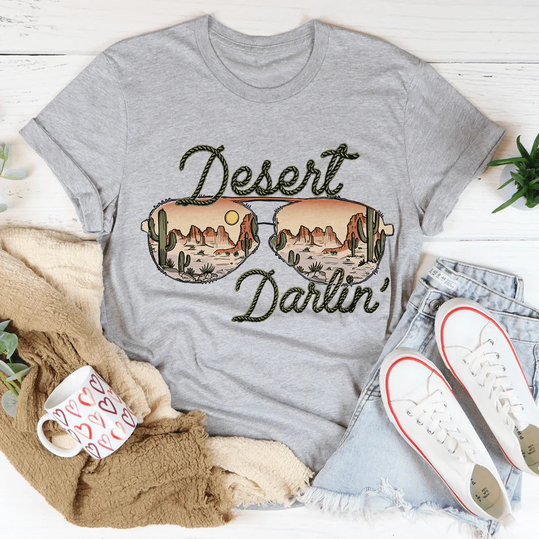 Desert Darlin' Sunglasses Tee - WonderingCloth