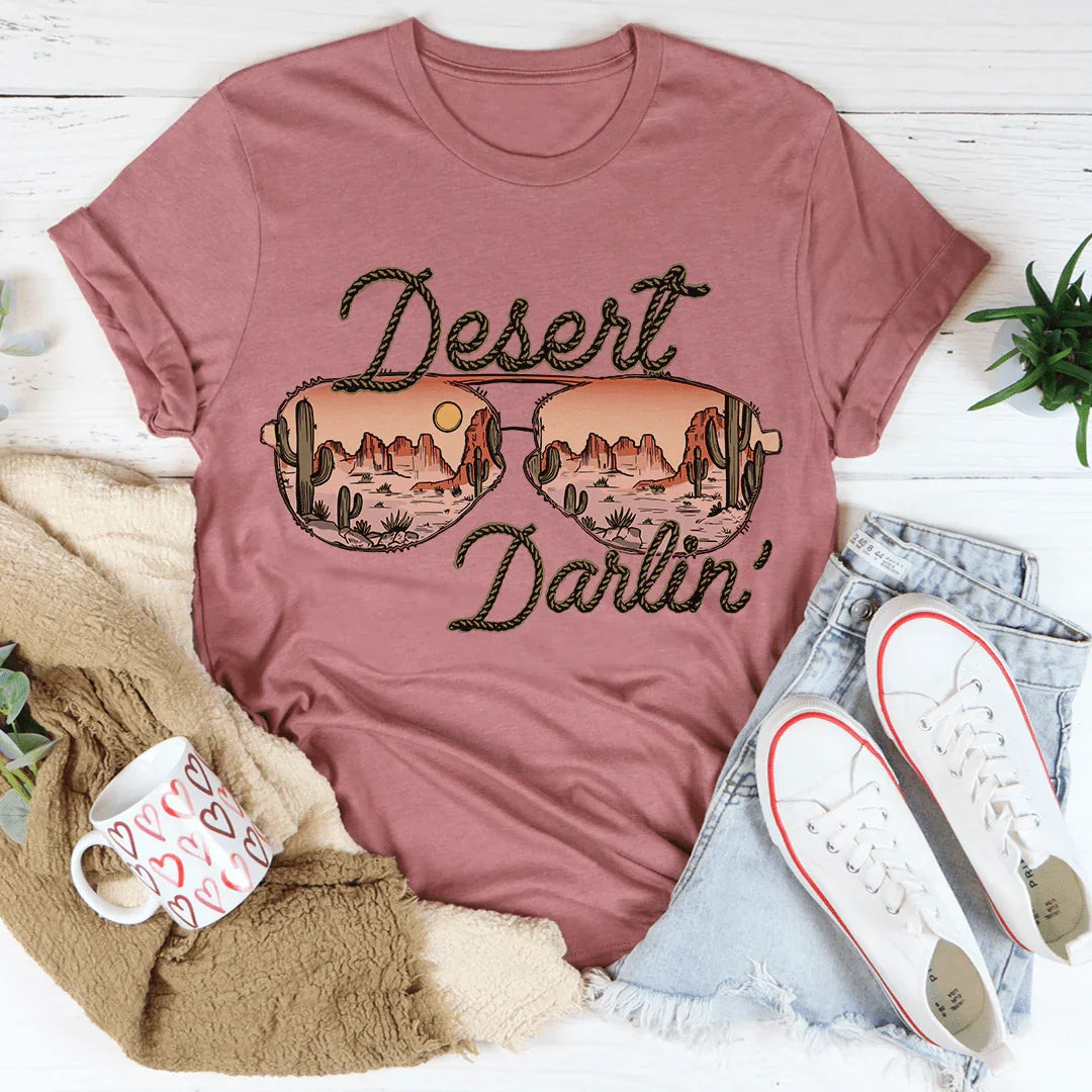 Desert Darlin' Sunglasses Tee - WonderingCloth