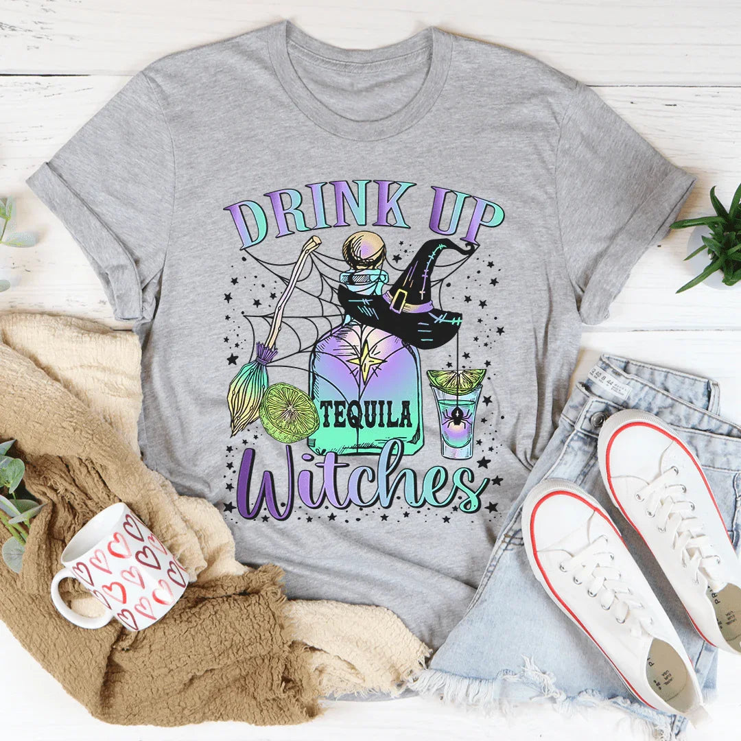Drink Up Witches Tequila Tee - WonderingCloth