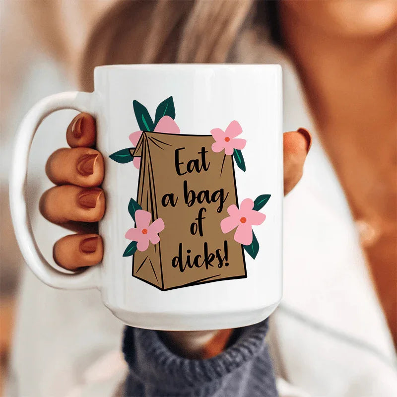 Eat A Bag Of D Ceramic Mug 15 oz - WonderingCloth
