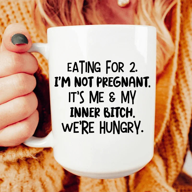 Eating For Two Ceramic Mug 15 oz - WonderingCloth