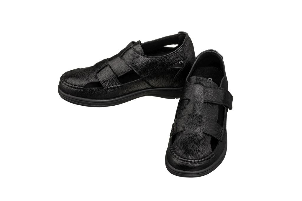 CALTO - K2661 - 3.2 Inches Taller (Black) - Casual Fisherman Sandal - WonderingCloth
