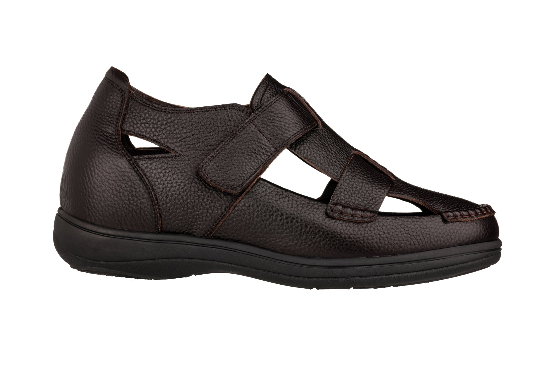 CALTO - K2662 - 3.2 Inches Taller (Dark Brown) - Casual Fisherman Sandal - WonderingCloth
