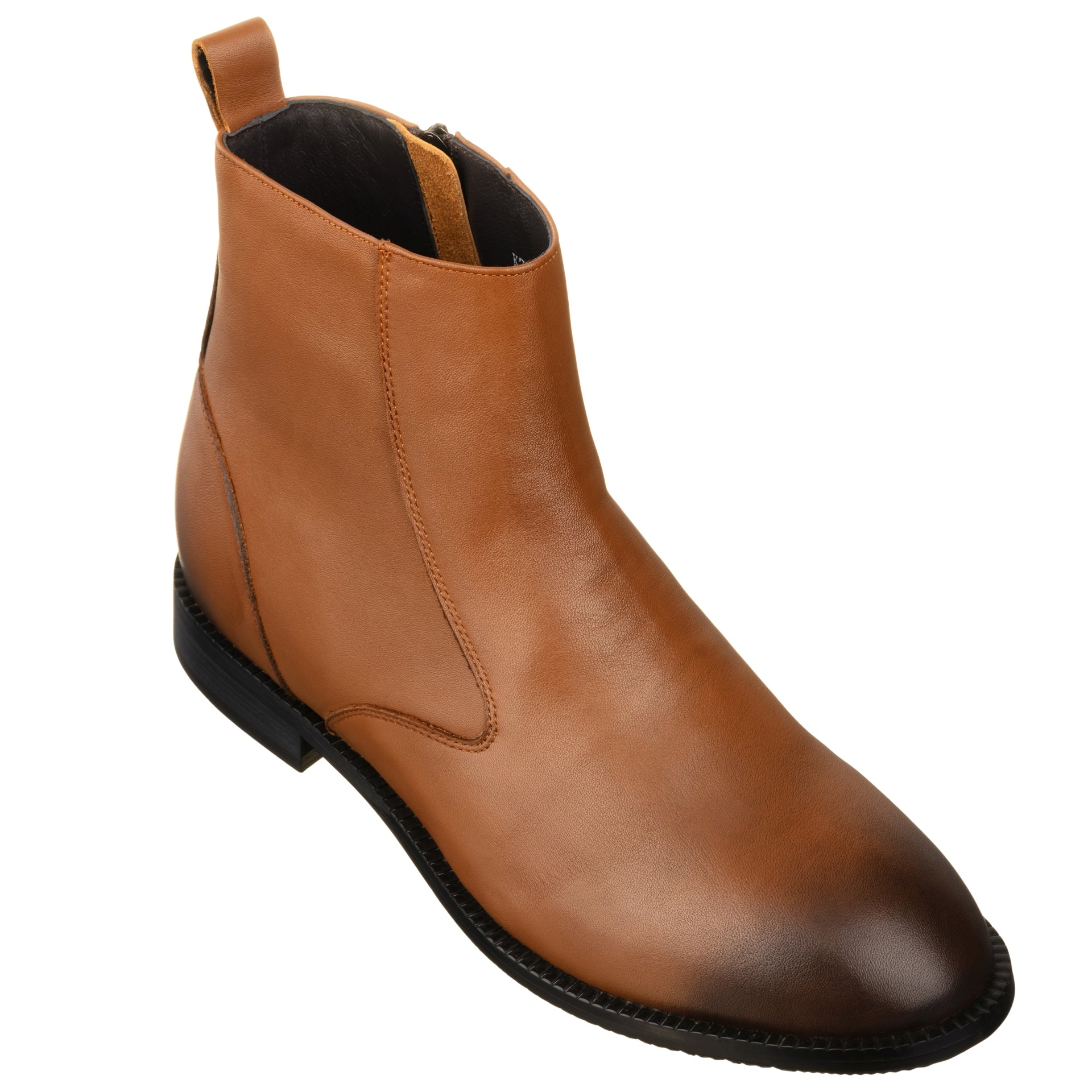 TOTO - K33094 - 2.6 Inches Taller (Light Brown) - Zipper Boot - WonderingCloth