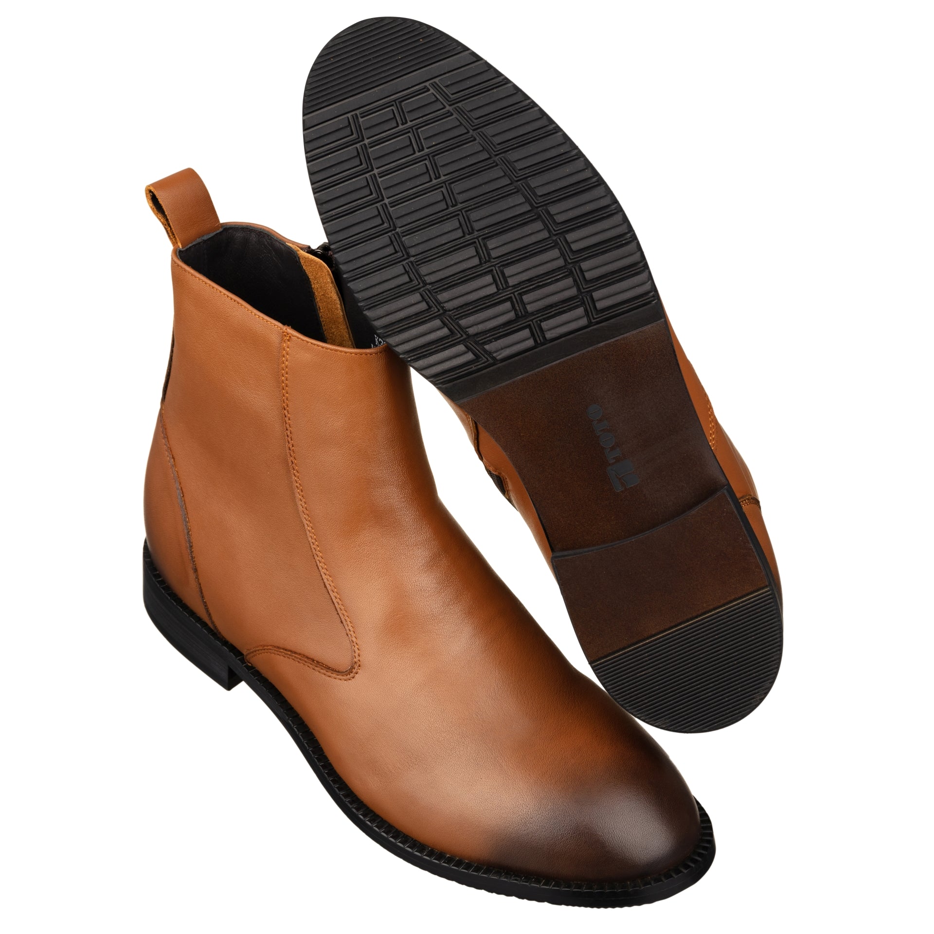TOTO - K33094 - 2.6 Inches Taller (Light Brown) - Zipper Boot - WonderingCloth