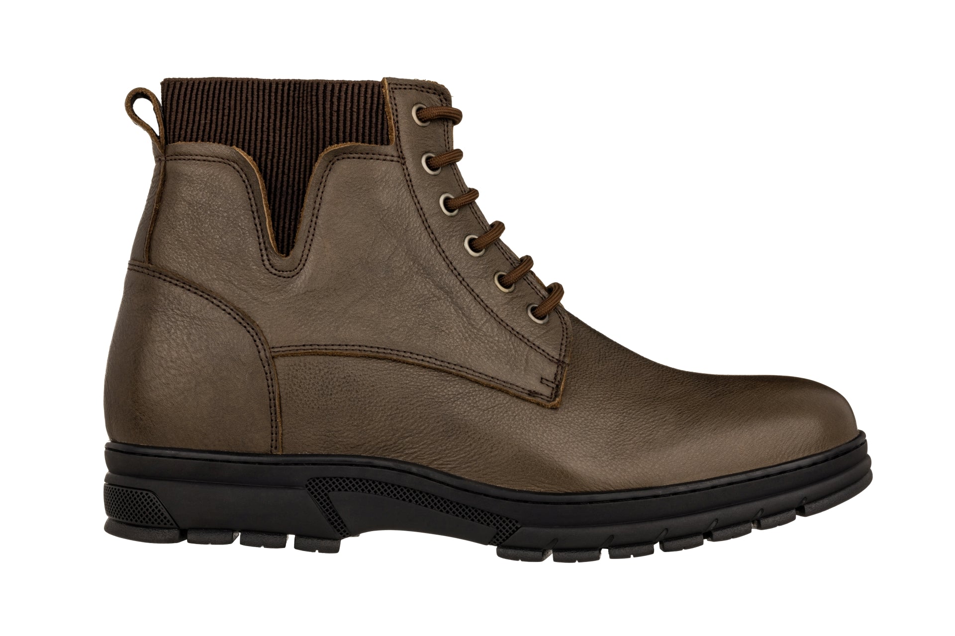 TOTO - K84016 - 2.8 Inches Taller (Chocolate Brown) - High Top Work Boots - WonderingCloth