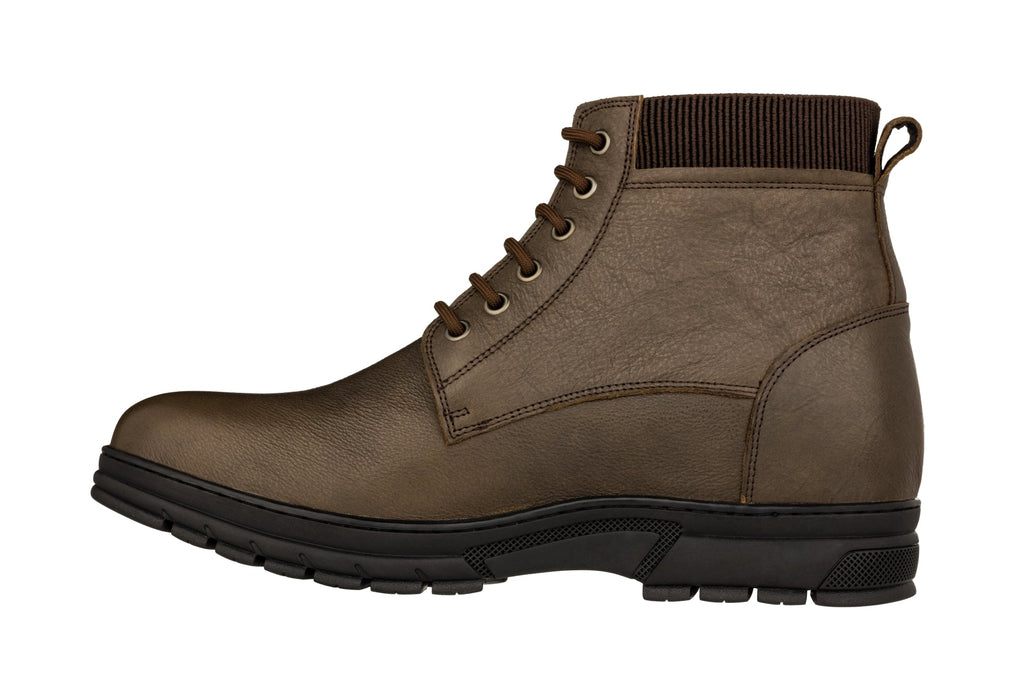 TOTO - K84016 - 2.8 Inches Taller (Chocolate Brown) - High Top Work Boots - WonderingCloth