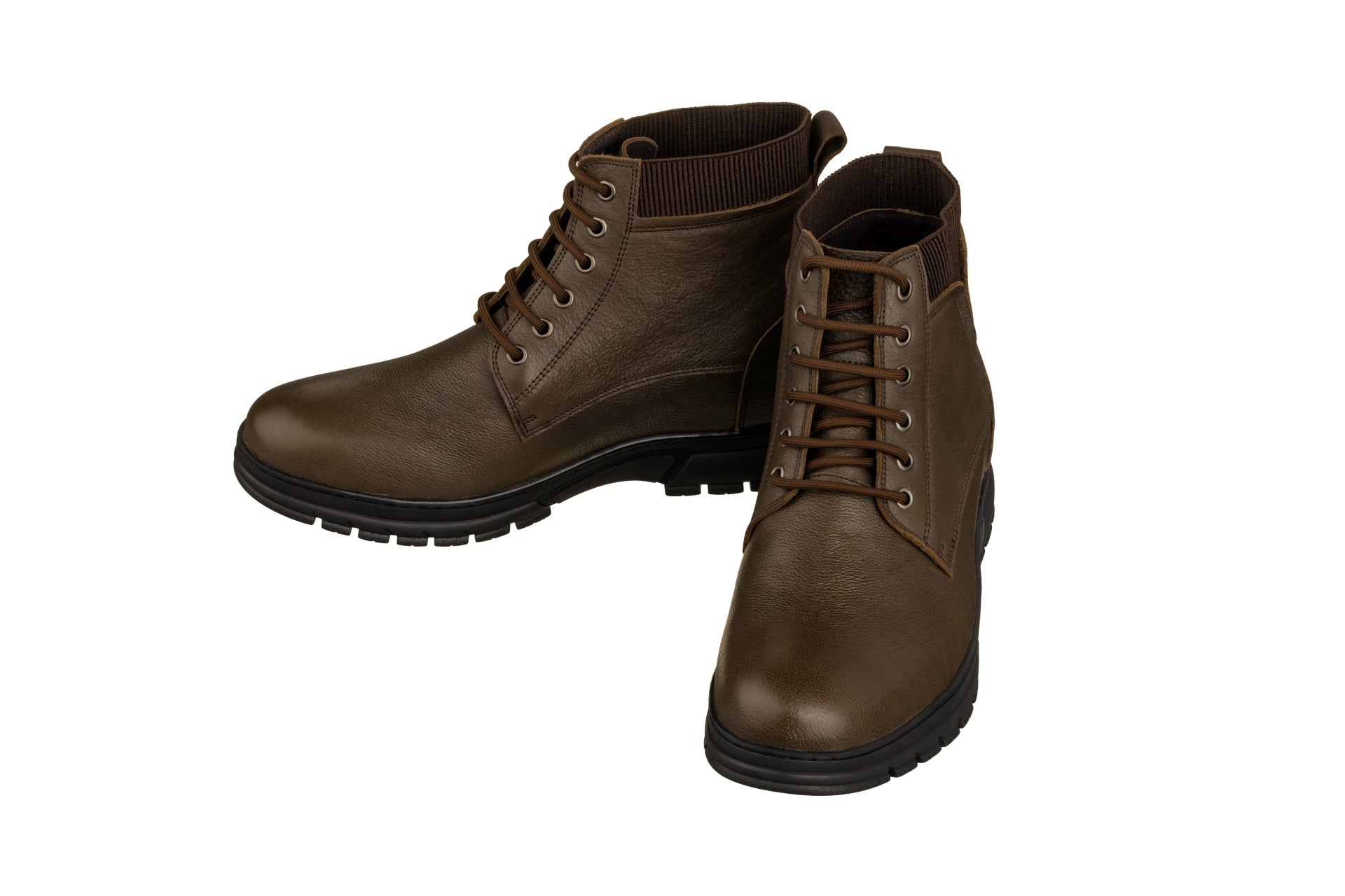 TOTO - K84016 - 2.8 Inches Taller (Chocolate Brown) - High Top Work Boots - WonderingCloth