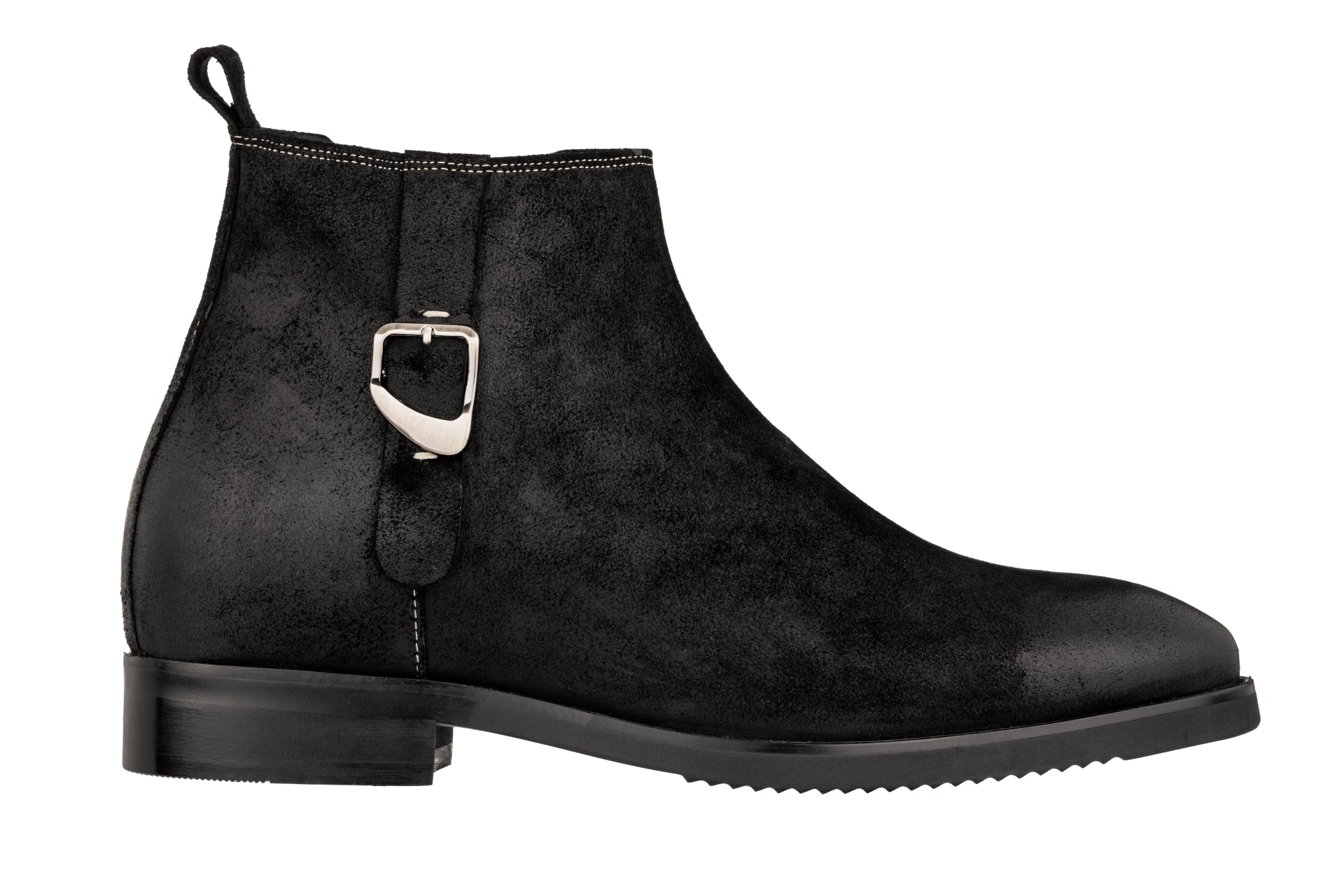 TOTO - K92081 - 3 Inches Taller (Nubuck Black) - Chelsea Ankle Boots - WonderingCloth