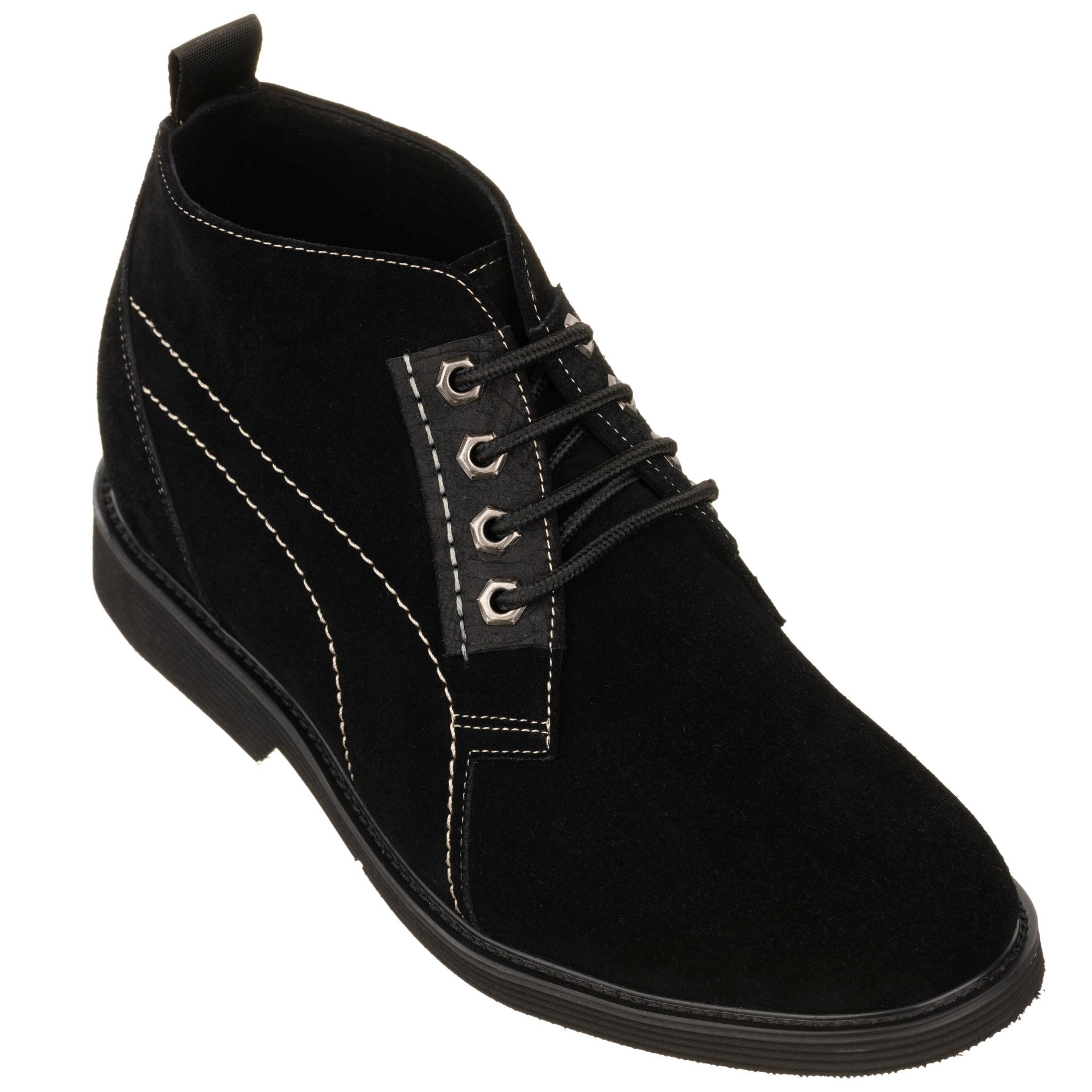 CALTO - K9913 - 3.2 Inches Taller (Black) - Ankle Boot - WonderingCloth