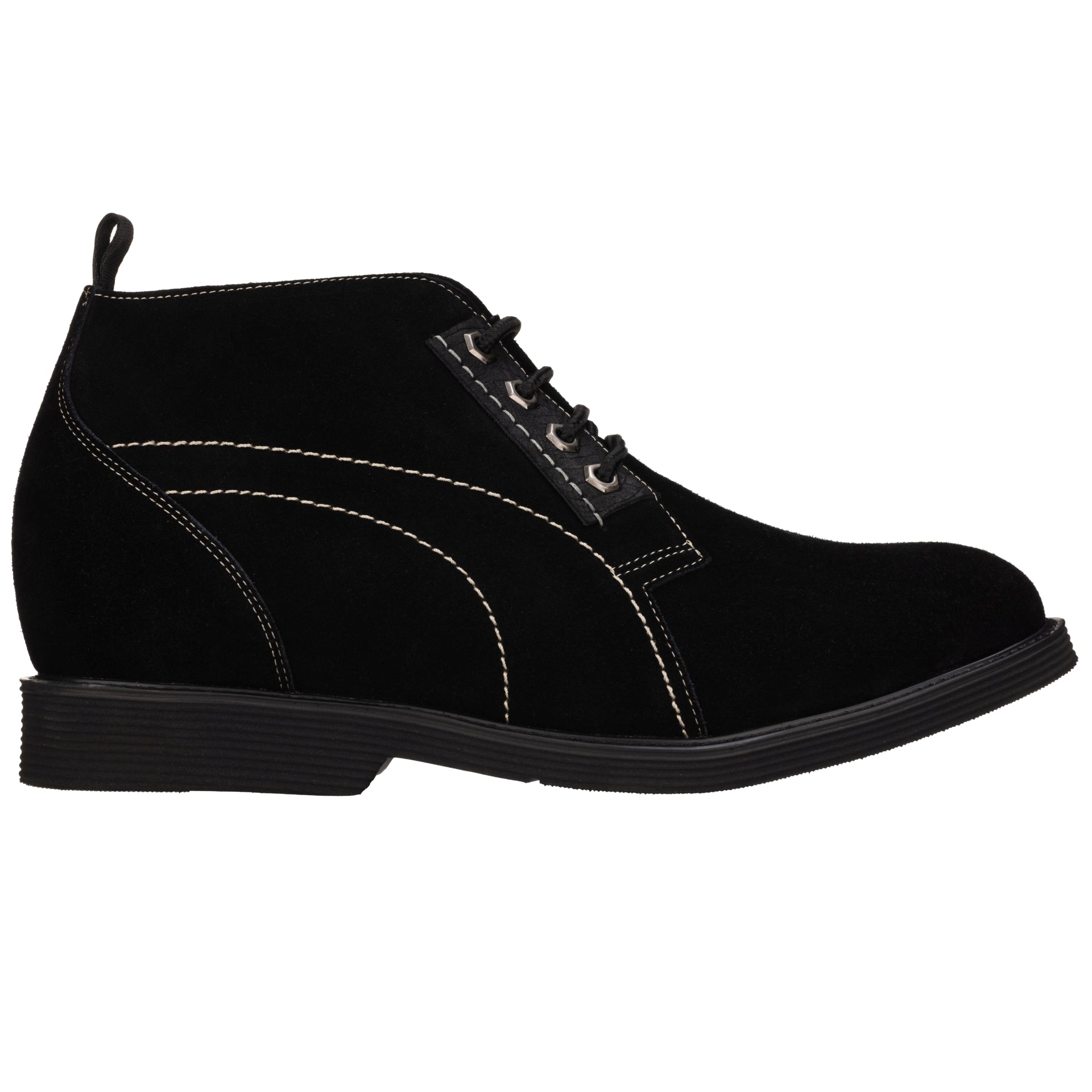 CALTO - K9913 - 3.2 Inches Taller (Black) - Ankle Boot - WonderingCloth
