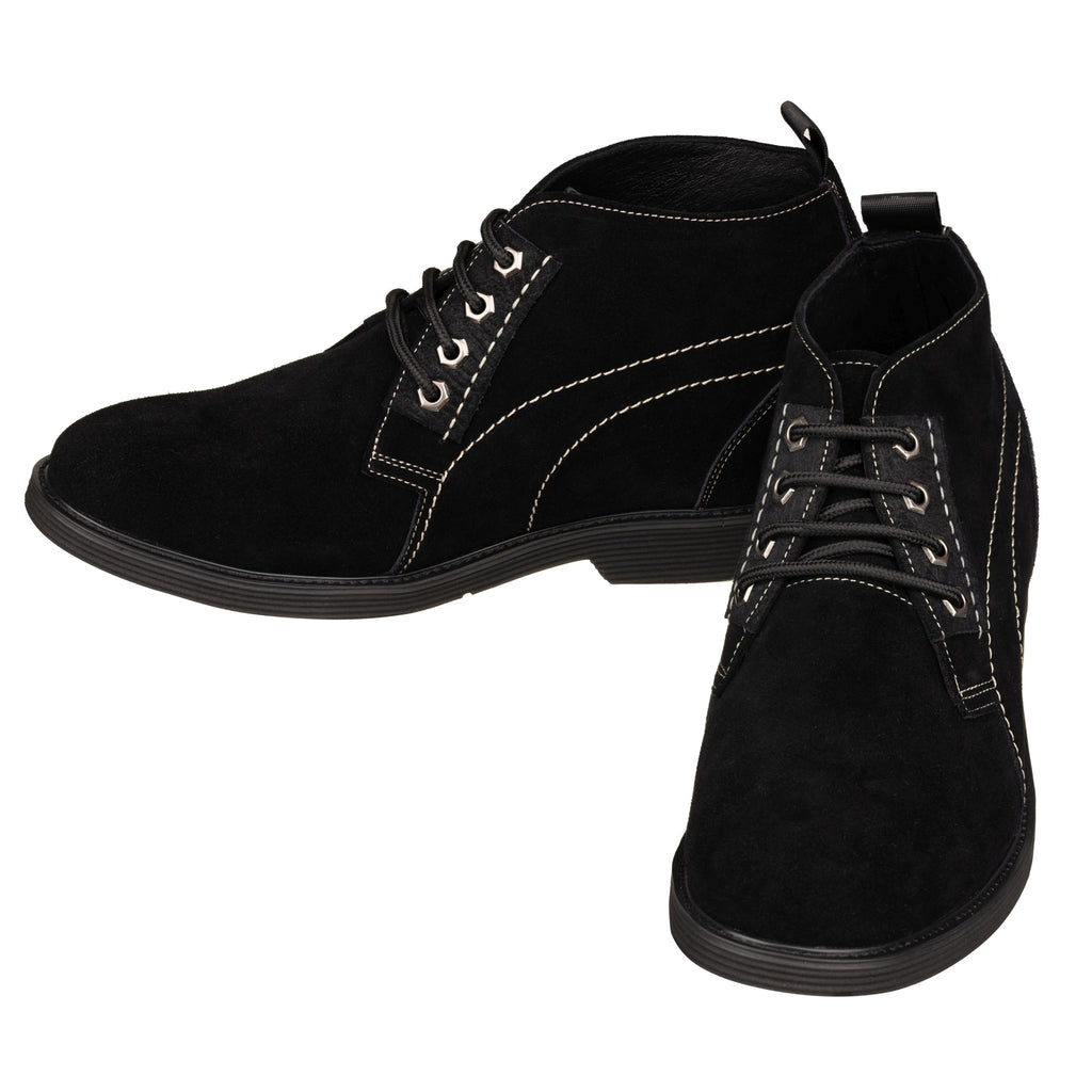CALTO - K9913 - 3.2 Inches Taller (Black) - Ankle Boot - WonderingCloth