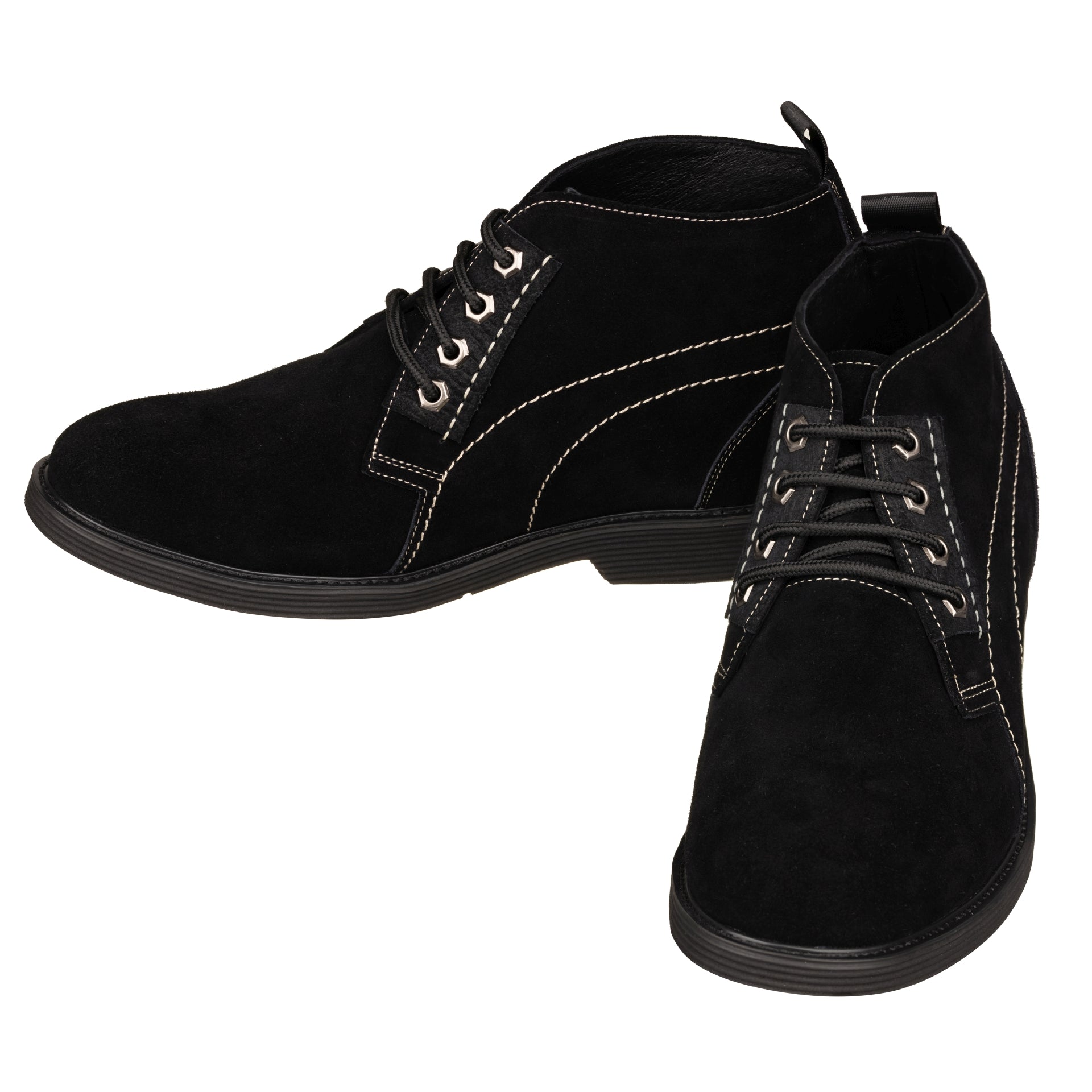 CALTO - K9913 - 3.2 Inches Taller (Black) - Ankle Boot - WonderingCloth