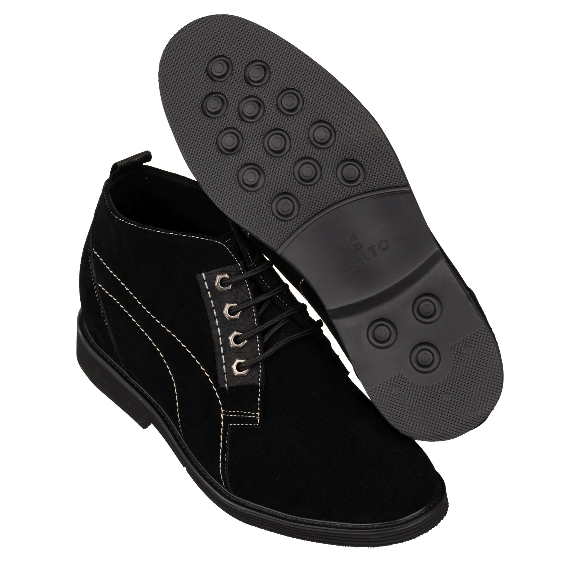 CALTO - K9913 - 3.2 Inches Taller (Black) - Ankle Boot - WonderingCloth