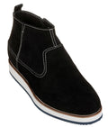 CALTO - Y30021 - 3 Inches Taller (Nubuck Black) - Zipper Boots - WonderingCloth