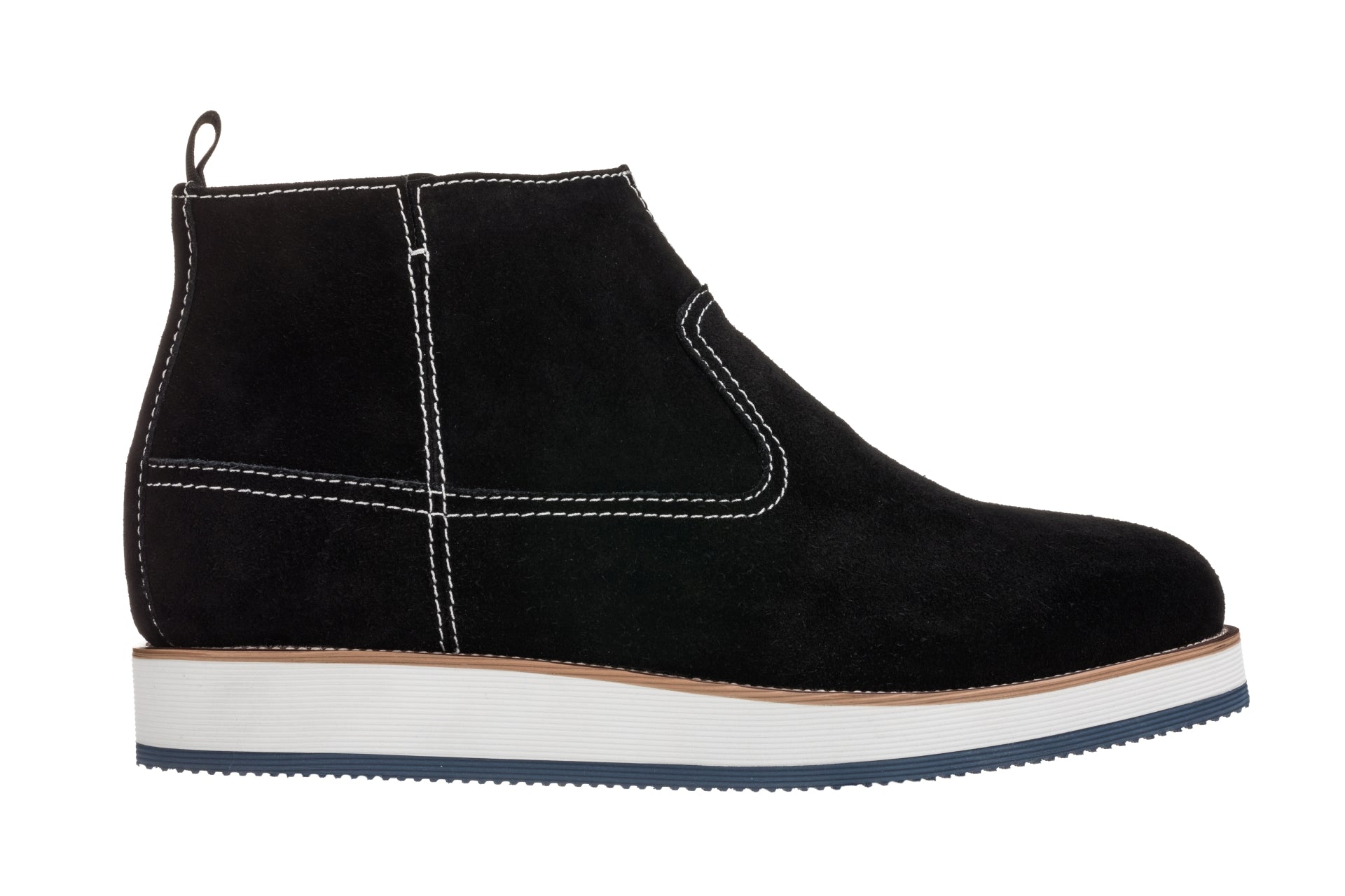 CALTO - Y30021 - 3 Inches Taller (Nubuck Black) - Zipper Boots - WonderingCloth