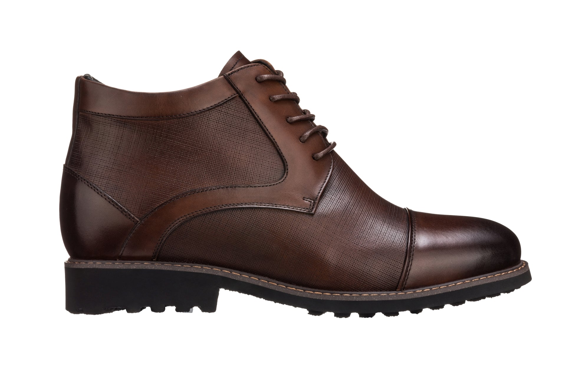 TOTO - Y41089 - 3.2 Inches Dark Brown Leather Boots - WonderingCloth