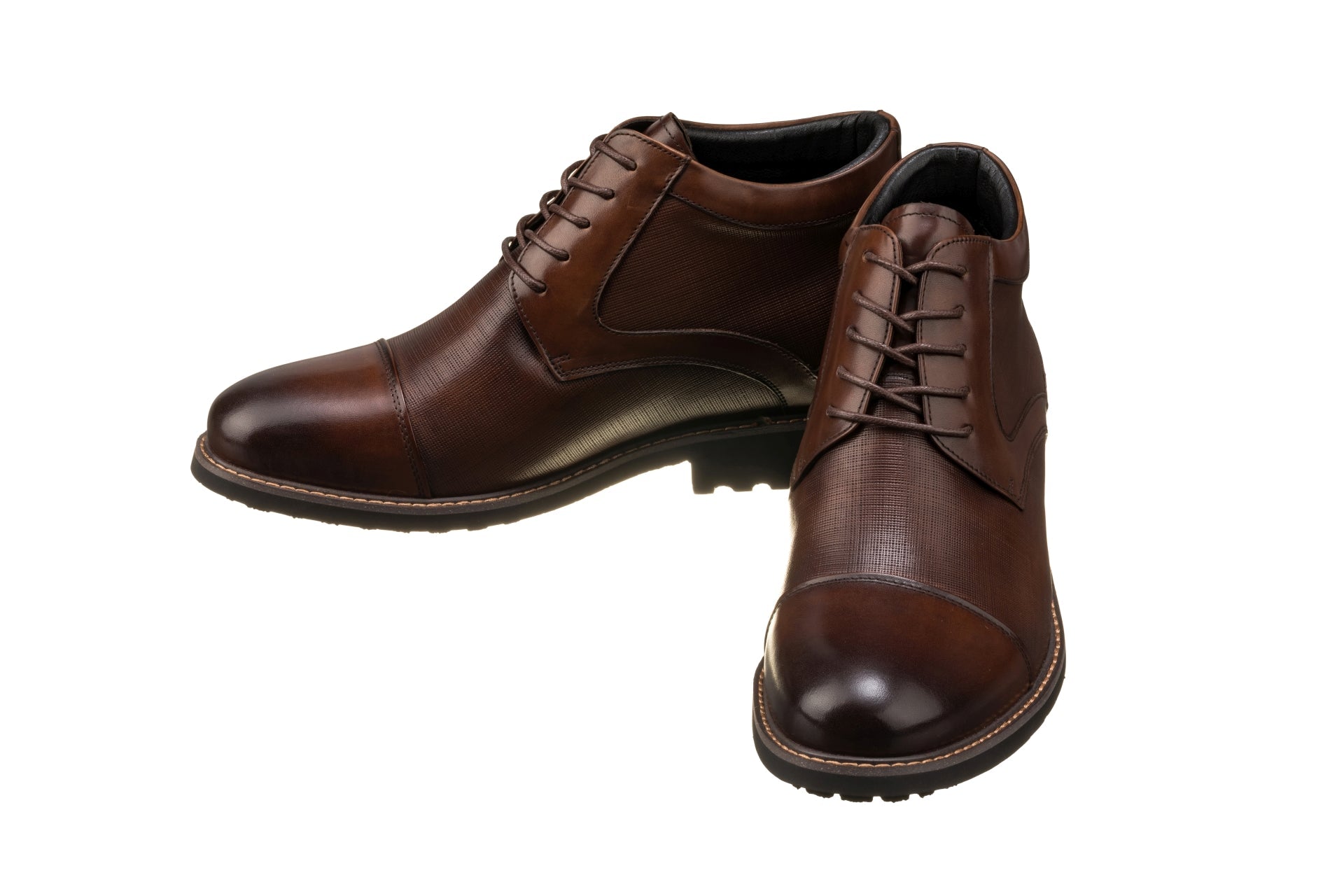 TOTO - Y41089 - 3.2 Inches Dark Brown Leather Boots - WonderingCloth